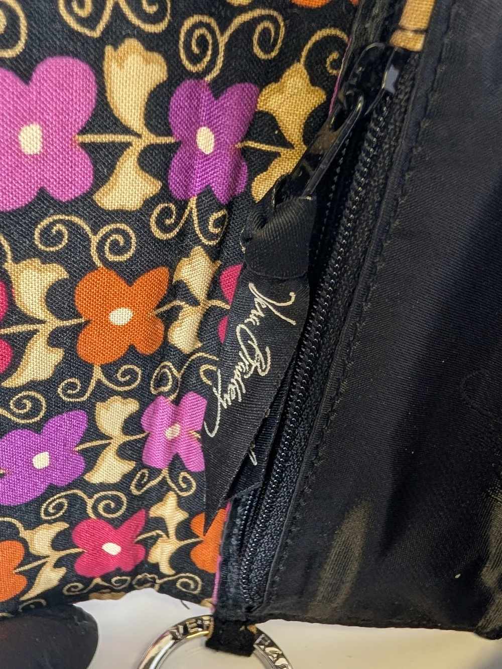 Vera Bradley Quilted Floral Wallet in Black, Purple, Yellow & Green - Picture 6 of 8
